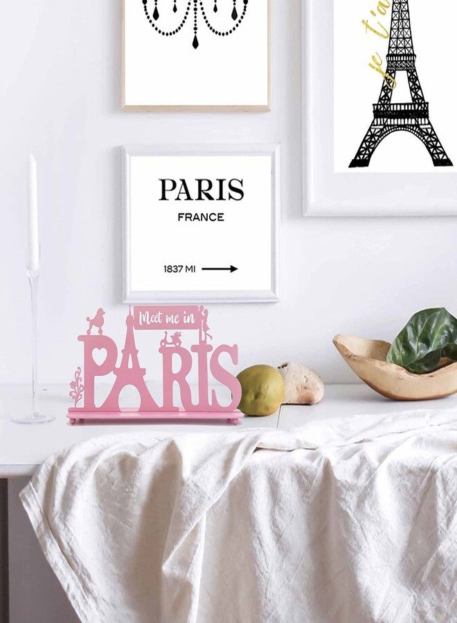 BiaGift Paris Decor for Bedroom Bathroom, Metal Paris Table Decorations, Paris Word Sign, Paris Themed Art for Girls Bedroom, Parisian Eiffel Tower Decor, Stylish Paris Gifts For Women - Image 3